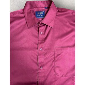 Flex Men's Luxury Collection Size 2XL Red Short‎ Sleeve Button Up Shirt
